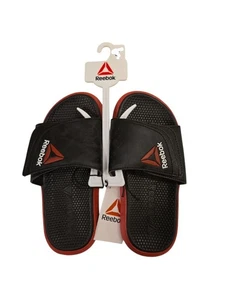 Nuevo con etiquetas Reebok Little Boys Toboganes de doble densidad talla 2 - rojo y negro - estilo sin cordones - Imagen 1 de 4