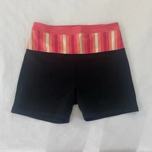 Lululemon Damen Align hoch geschnittene Shorts 4" schwarz rose pink gestreift Große Größe 12 - Bild 1 von 6