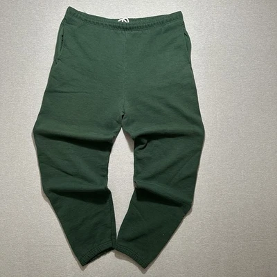 Vintage BVD Jogger Sweatpants Mens L Green 90's Drawstring Tapered Blank USA - Image 1 of 4