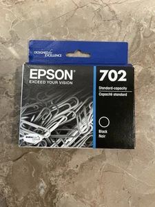 Epson 702 Black Ink Cartridge T702120 Standard Capacity EXP 03/2023 Brand New - Picture 1 of 3