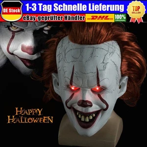 Stephen Kings Es Maske Pennywise Clown Maske Horror Halloween Cosplay Kostüm - Bild 1 von 24