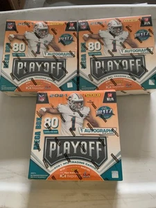 3-2021 Panini Playoff NFL Football Mega Box 80 Cards Fact. Versiegelt 1 Auto pro Box - Bild 1 von 2