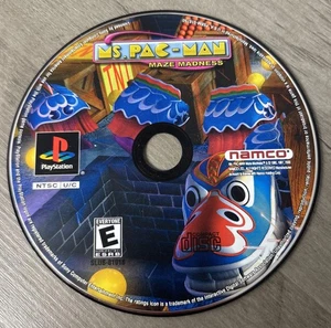 Ms Pac-Man Maze Madness PS1 PlayStation 1 Black Label Disc Only 💥🎮 - Picture 1 of 2