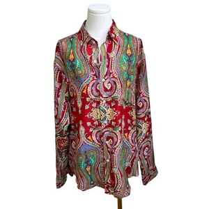 POLO by RALPH LAUREN Herren Mehrfarbig Paisley Seide Western Hemd Größe Large - Bild 1 von 8