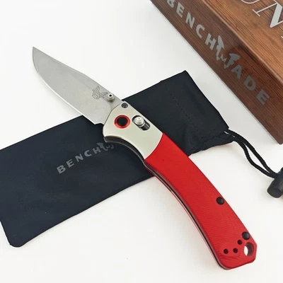 Benchmade 15085 Mini Curved River Red Handle CPM-S30V AXIS® Lock Pocketknife - Image 1 of 4