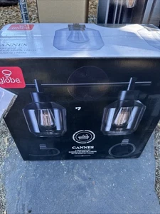 Globe Electric Cannes 14.63” Matte Black Vanity Light & 2-piece Bath Accessory - Picture 1 of 6