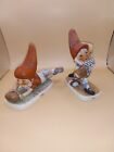 Goebel Co Boy Football ''tommy'' Touchdown & "pat" Pitcher Elf / Gnome Figurine 