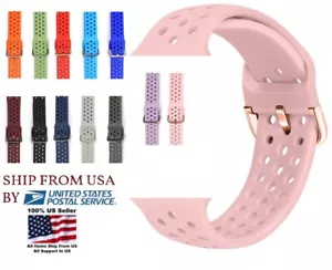 adjustable Silicone Sport Band 38/40/41/42/44/45mm For Apple Watch Series 5 6 7 - Picture 1 of 24