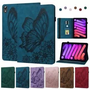 Funda de cuero con ranura para tarjeta abatible con soporte a prueba de golpes mariposa en relieve para iPad Mini 6 - Imagen 1 de 40