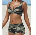 Womens Padded Bikini Set with Boy Shorts Swimsuit Summer Beachwear Bathing Suit