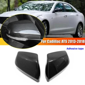Carbon Fiber Rearview Side Mirror Cover Shell Cap For Cadillac ATS 2013-2018 - Picture 1 of 8