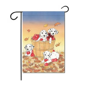 Dalmatian Basket of Apples Garden Flag Double Sided 12" x 17" - Picture 1 of 1