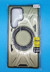 Samsung Galaxy S24 Ultra Magnetic Case 360 Rotatable Ring Stand-Green - Photo 1 sur 9
