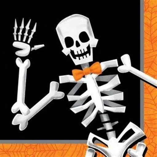 Halloween Boneyard Boogie Beverage Napkins Paper 16 Pack Skeleton Tableware - Image 1 of 1