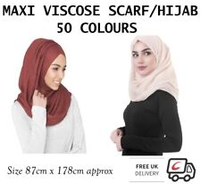 Ladies Womens Plain VISCOSE/RAYON Large Maxi Scarf Hijab Shawl Sarong Wrap