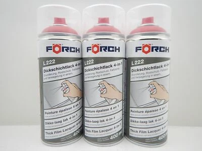 FÖRCH 3x 4 en 1 RAL 3000 ROJO FUEGO PINTURA DE CAPA GRUESA PINTURA SPRAY LATA 400 ML