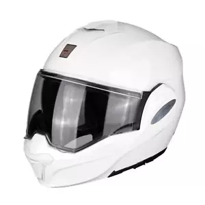 EXO-TECH EVO CASCO MODULARE APRIBILE SCORPION EXO BIANCO LUCIDO SOLID WHITE - Picture 1 of 1