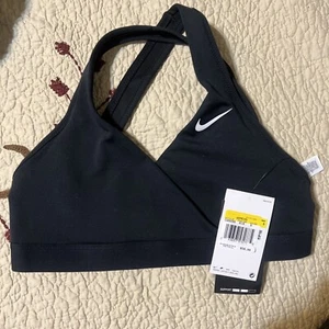 Sujetador deportivo Nike Dri-FIT Swoosh talla S negro soporte medio, cruzado ajustable - Imagen 1 de 7