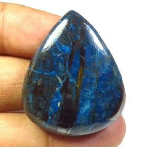 Natural Azurite Smooth Cabochon 35x30 mm Blue Azurite Pear Gemstone 76 Cts AU-27 - Picture 1 of 9