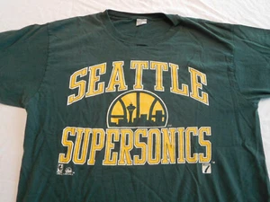 Vintage Seattle Supersonics Sonics T-Shirt Large XL ? Logo 7 - Picture 1 of 9