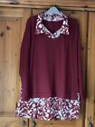 Shein Curve Wine Mock Layer Top Size 3Xl Chest  24.5? Worn Once