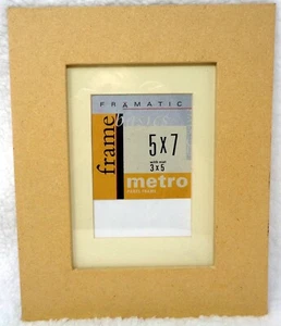 FRAMATIC Natural Wood Basic Hanging Picture Frame for 5x7 - Picture 1 of 3