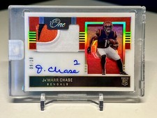2021 Panini One Ja'Marr Chase RPA Premium Gold Rookie Patch Auto RC # /10