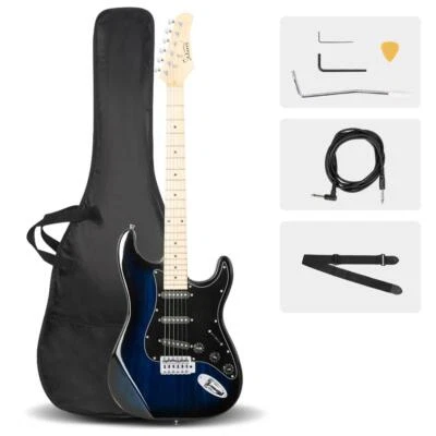 Glarry GST 3 Single Pickup Electric Guitar W/ Pickguard Bag Strap Pick Tools UK - Image 1 of 4