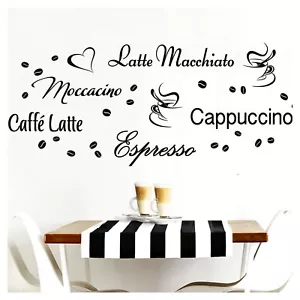 Wandtattoo Wandsticker Wandaufkleber Küche Espresso Kaffeebohnen Coffee W3047 - Bild 1 von 6