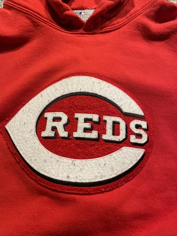 Vintage Cincinnati Reds Baseball Hoodie Old Style Logo MLB Sweatshirt Shirt Sz L Cover