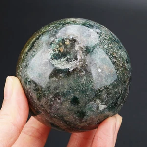 66mm Natural Ocean Jasper Quartz Crystal Geode Drusy Healing Sphere Ball 0013 - Picture 1 of 6