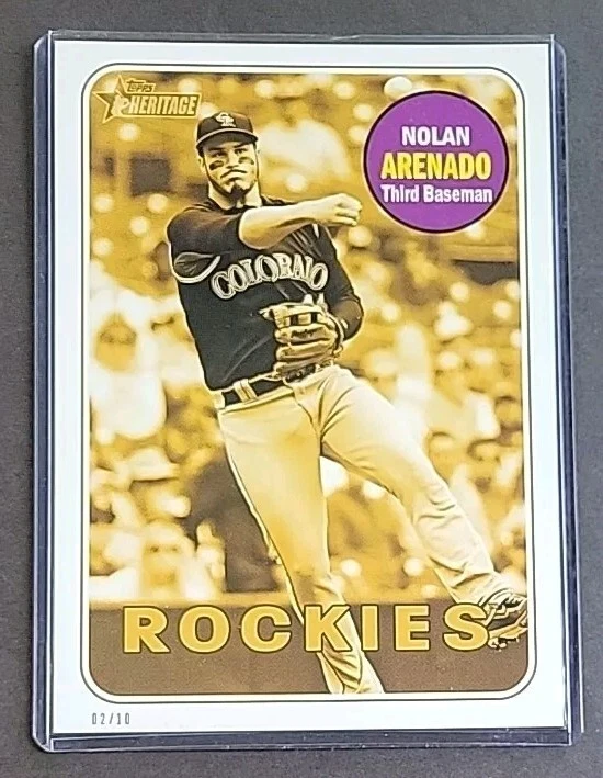 Nolan Arenado 2018 Topps Heritage Gold 5x7 Jumbo Action Variation #2/10 Rare SSP - Image 1 of 4