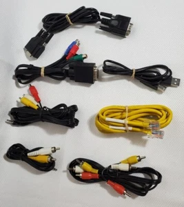VGA To RCA,CAT 6,DB9,AV/STEREO,DB9 M/F EXTENSION,3.5MM TO STEREO,USB CABLE LOT - Picture 1 of 19