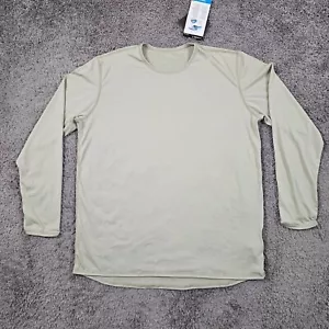 US Army Shirt Mens Large L Beige Undershirt Cold Weather Lightweight Polartec - Picture 1 of 15