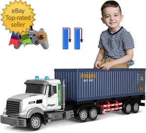 Remote Control Semi Truck with Trailer - 23.6 Inch 9-Channel RC Semi Truck Toy f - Picture 1 of 12