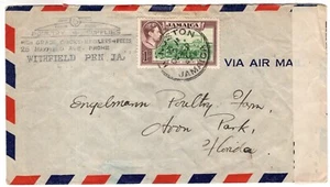 JAMAIKA 1942 ZENSIERTER GEFLÜGELHÄNDLERBRIEF NACH FLORIDA, 1er FRANKATUR - Bild 1 von 2