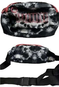 Puma Tie Dye Fanny Pack Waist Bag Black Hot Pink Adjustable Strap Pre Owned - Picture 1 of 10