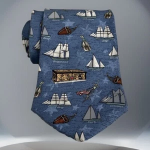Sailboat Tie Tango Silk All Over Print America Series 4x58 Schooner Clipper - Picture 1 of 13
