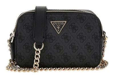 GUESS Noelle II Crossbody Camera Bag Umhängetasche Coal Logo dunkelgrau schwarz - Bild 1 von 3