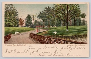 Vista de Brookside Park Bridge Walking Paths Indianápolis en 1905 postal - Imagen 1 de 2