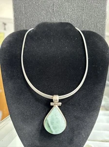 großer Larimar Anhänger und 20 Zoll Sterling Kette Kostenloser Versand - Bild 1 von 5