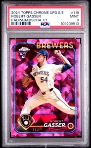2024 Topps Sapphire Update Robert Gasser 1/1 Padparadscha PSA 9 (Brewers) - Picture 1 of 3