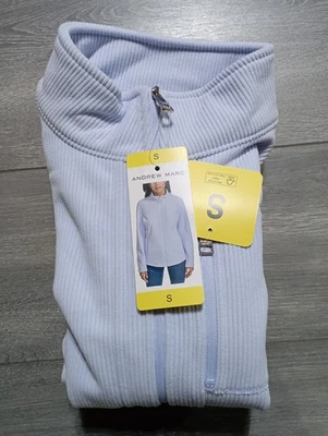 Chaqueta Andrew Marc Rib Adulto Mujer Pequeña Azul Forrada Suave Vellón Foto 1 de 4