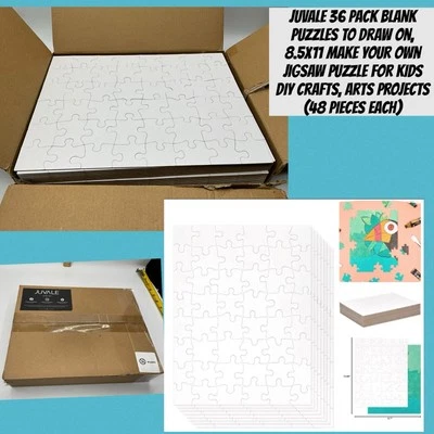 Paquete de 36 rompecabezas en blanco Juvale para dibujar 8,5 x 11 hágalo usted mismo rompecabezas BLANCO NUEVO ATL Foto 1 de 4