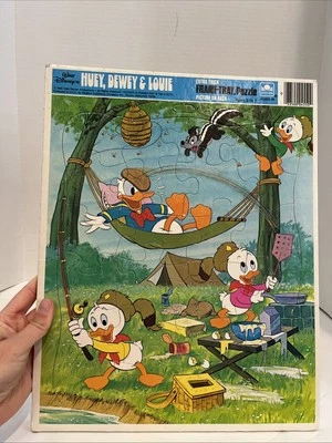 Walt Disney's Huey Dewey & Louie Donald Duck 1985 marco bandeja rompecabezas edades 3-7 Foto 1 de 3