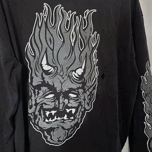 Vtg White Zombie Say You Love Satan 666 Long Sleeve L Tour Shirt READ Holes 92 - Picture 1 of 11