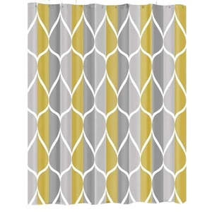 Waterproof 72 W x 72 in. L Quick-Drying Polyester Shower Curtain in Gray-Yellow - Picture 1 of 7