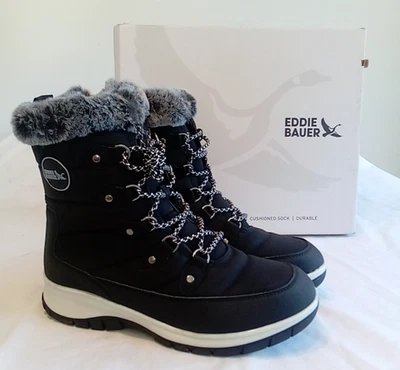 Eddie Bauer Walla Negro Mujer Invierno Botas de Nieve Altas Damas Talla 7 Nuevas con Caja Foto 1 de 4