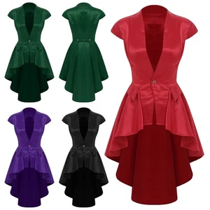 Women Waistcoat Party Outfit Medieval Costum Uniform Cosplay Clubwear Tops - Picture 1 of 60