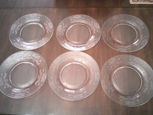 Lot of 6 Pink Depression Glass Plates 8” Flanders Pattern - Picture 1 of 5